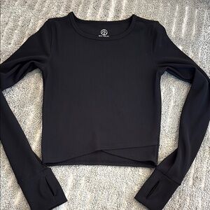 Move Theology Ribbed Black Long Sleeve Top